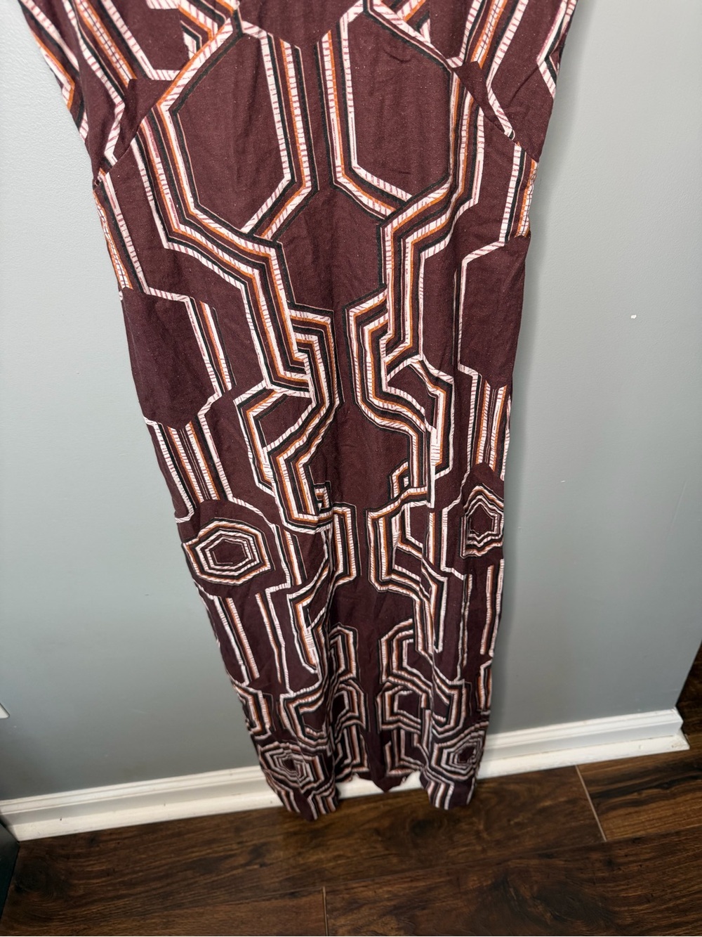 Anthropologie Linen Notched Midi Dress - Picture 6 of 11
